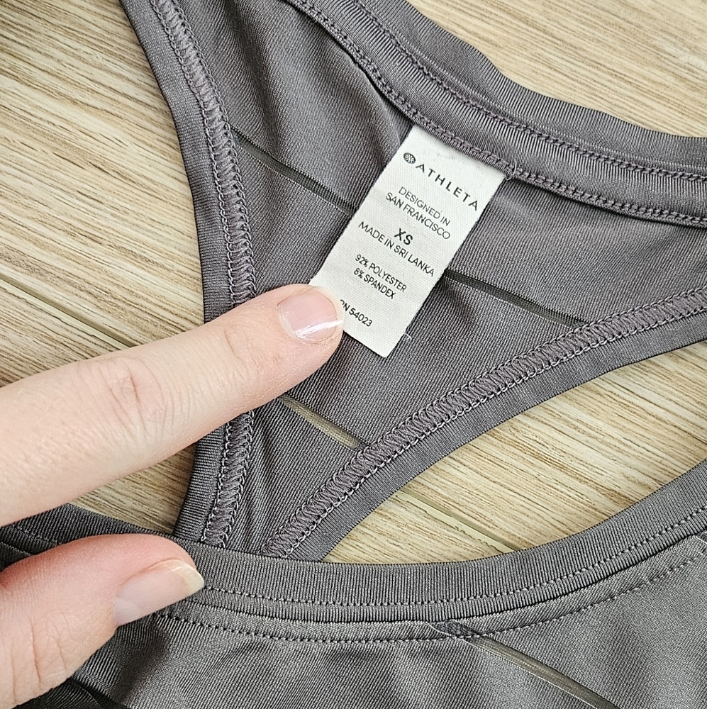 Athleta Gray and Pink Racerback Tank Tops Size XS - Picture 2 of 4